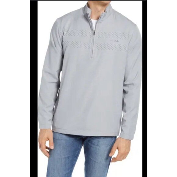 Travis Mathew 1/4 Zip Pullover Mens Large Gray Golf Performance Lightweight - Picture 1 of 9